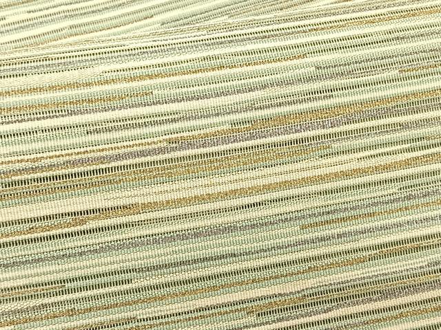 平和屋着物＊夏物　八寸名古屋帯　絽綴れ　横段文　金銀糸　正絹　逸品　CABK1498fb