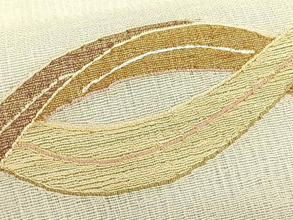 平和屋着物＊夏物　九寸名古屋帯　櫛織り　抽象文様　金銀糸　正絹　逸品　CABK1500fb