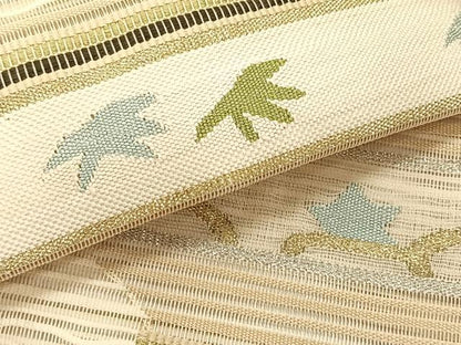 平和屋着物＊夏物　八寸名古屋帯　絽綴れ　横段文　金銀糸　正絹　逸品　CABK1501fb