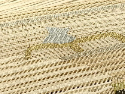 平和屋着物＊夏物　八寸名古屋帯　絽綴れ　横段文　金銀糸　正絹　逸品　CABK1501fb