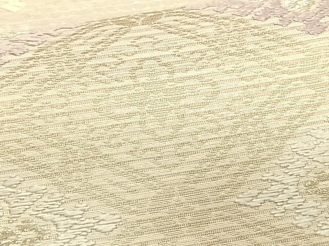 平和屋着物＊夏物　九寸名古屋帯　唐織　菱花文　銀糸　正絹　逸品　CABK1503fb