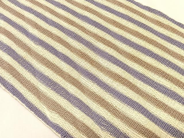 平和屋着物＊夏物　八寸名古屋帯　羅　間道　正絹　逸品　CABK1504fb