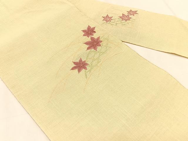 平和屋着物＊夏物　八寸名古屋帯　籬芝草楓文　交織　逸品　CABK1505fb