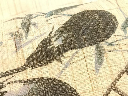 平和屋着物＊夏物　九寸名古屋帯　手描き　団扇　成り物　麻　逸品　CABK1506fb