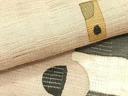 平和屋着物＊夏物　九寸名古屋帯　花倉織　抽象文様　麻　逸品　CABK1509fb