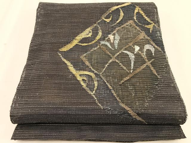 平和屋着物＊夏物　八寸名古屋帯　抽象文様　正絹　逸品　CABK1511fb