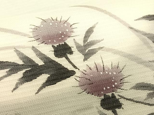 平和屋着物＊夏物　九寸開き名古屋帯　手描き　花籠文　正絹　逸品　CABK1517fb