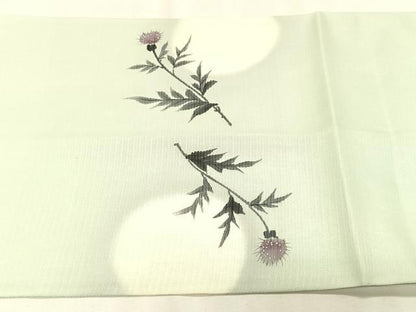 平和屋着物＊夏物　九寸開き名古屋帯　手描き　花籠文　正絹　逸品　CABK1517fb