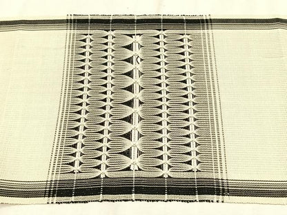 平和屋着物＊夏物　八寸名古屋帯　もじり織　間道　銀糸　正絹　逸品　CABK1518fb