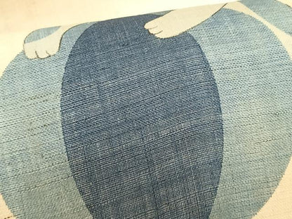 平和屋着物＊夏物　九寸名古屋帯　猫　麻　逸品　CABK1522fb