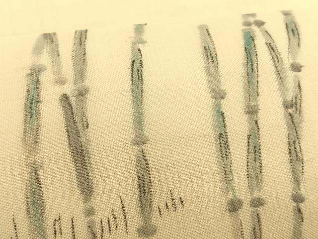 平和屋着物＊夏物　九寸名古屋帯　手描き　紬地　トンボ　土筆　正絹　逸品　CABK1525fb