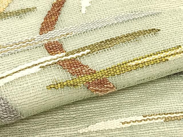 平和屋着物＊夏物　九寸名古屋帯　すくい織　抽象文様　正絹　逸品　CABK1528fb
