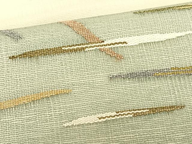 平和屋着物＊夏物　九寸名古屋帯　すくい織　抽象文様　正絹　逸品　CABK1528fb