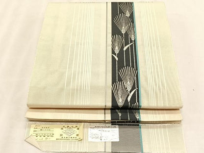 平和屋着物＊夏物　本場筑前博多織　八寸名古屋帯　稲穂　原田織物謹製　証紙付き　正絹　逸品　CABK1531fb