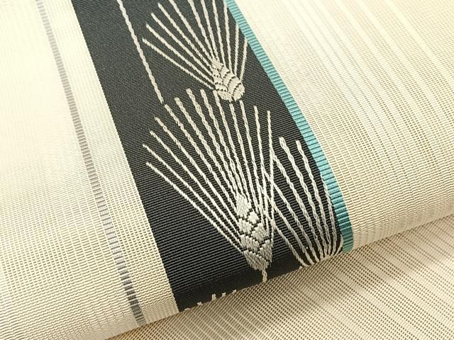 平和屋着物＊夏物　本場筑前博多織　八寸名古屋帯　稲穂　原田織物謹製　証紙付き　正絹　逸品　CABK1531fb