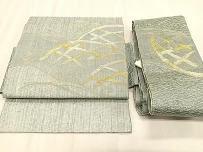 平和屋着物＊夏物　つけ帯　すくい織　籬立波文　金銀糸　正絹　逸品　CABK1536fb