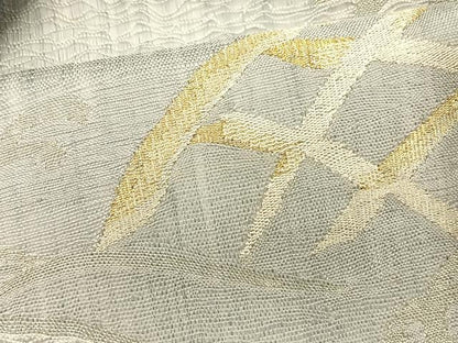 平和屋着物＊夏物　つけ帯　すくい織　籬立波文　金銀糸　正絹　逸品　CABK1536fb