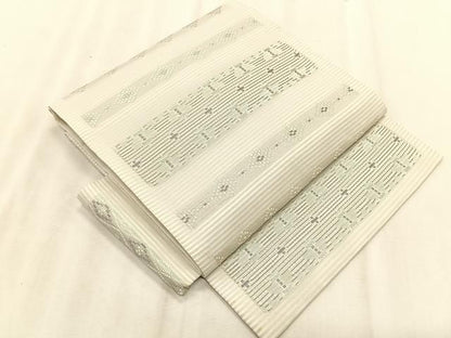 平和屋着物＊夏物　つけ帯　花織　横段抽象文様　正絹　逸品　CABK1538fb