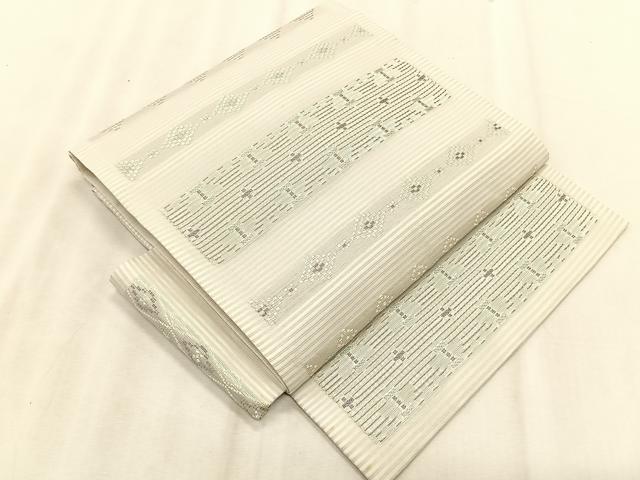 平和屋着物＊夏物　つけ帯　花織　横段抽象文様　正絹　逸品　CABK1538fb