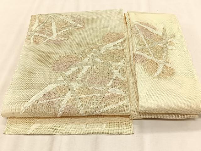 平和屋着物＊夏物　つけ帯　籬文　金銀糸　正絹　逸品　CABK1540fb