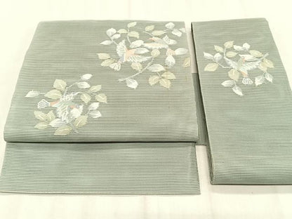 平和屋着物＊夏物　つけ帯　絽綴れ　枝花鳥文　正絹　逸品　CABK1541fb