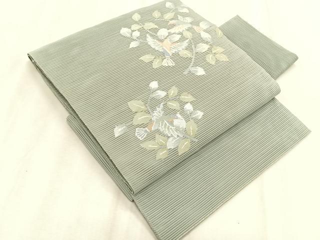 平和屋着物＊夏物　つけ帯　絽綴れ　枝花鳥文　正絹　逸品　CABK1541fb