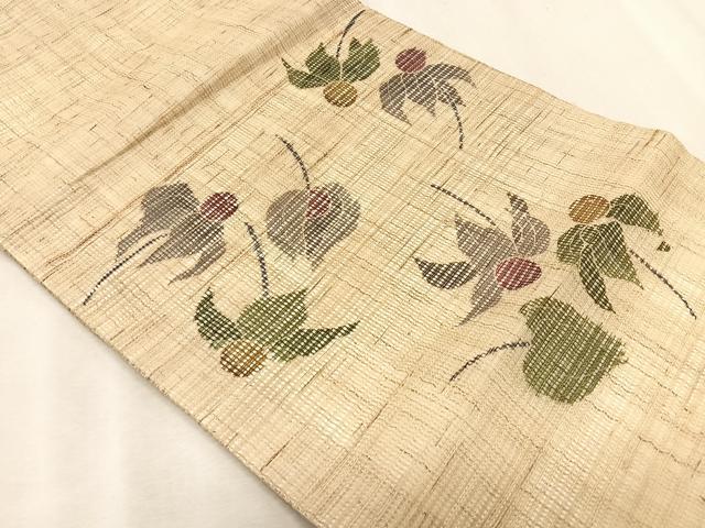 平和屋着物＊夏物　つけ帯　草花文　麻　逸品　CABK1542fb