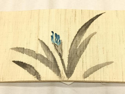 平和屋着物＊夏物　つけ帯　作家物　手描き　杜若　麻　逸品　CABK1543fb