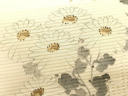 平和屋着物＊夏物　つけ帯　手描き　菊　桔梗　金糸　正絹　逸品　CABK1545fb