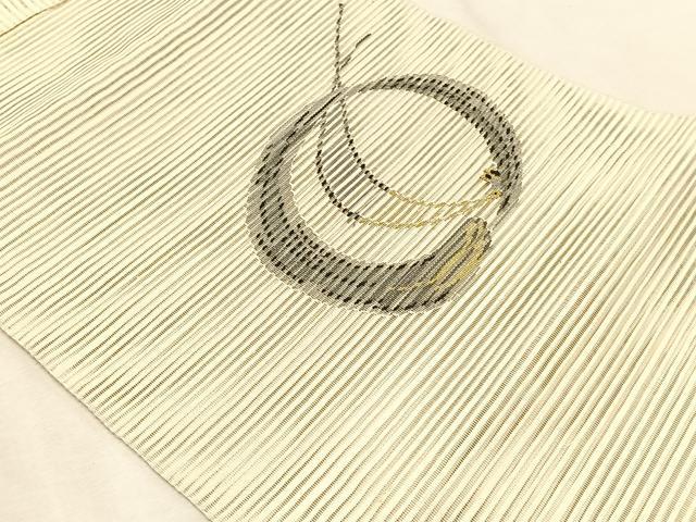 平和屋着物＊夏物　つけ帯　絽綴れ　抽象文様　金糸　正絹　逸品　CABK1546fb