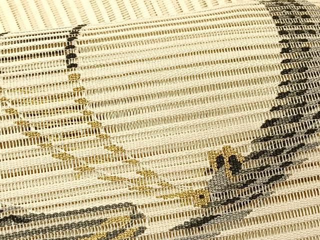平和屋着物＊夏物　つけ帯　絽綴れ　抽象文様　金糸　正絹　逸品　CABK1546fb