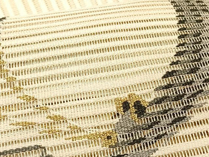 平和屋着物＊夏物　つけ帯　絽綴れ　抽象文様　金糸　正絹　逸品　CABK1546fb