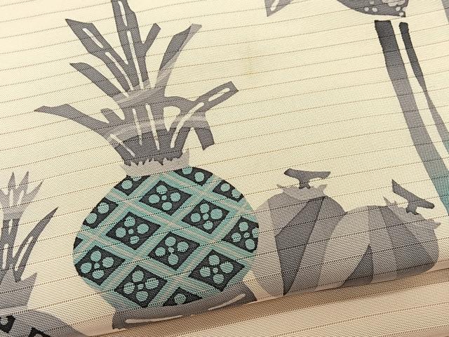 平和屋着物＊夏物　絽塩瀬　つけ帯　ろうけつ染め　成り物　正絹　逸品　CABK1547fb