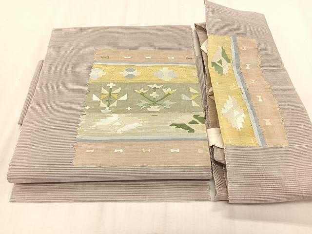 平和屋着物＊夏物　つけ帯　絽綴れ　横段花文　正絹　逸品　CABK1548fb