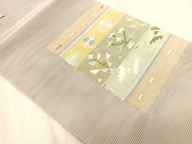 平和屋着物＊夏物　つけ帯　絽綴れ　横段花文　正絹　逸品　CABK1548fb