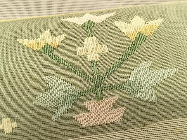 平和屋着物＊夏物　つけ帯　絽綴れ　横段花文　正絹　逸品　CABK1548fb