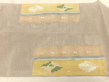 平和屋着物＊夏物　つけ帯　絽綴れ　横段花文　正絹　逸品　CABK1548fb