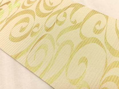 平和屋着物＊夏物　つけ帯　流水文　金糸　正絹　逸品　CABK1549fb