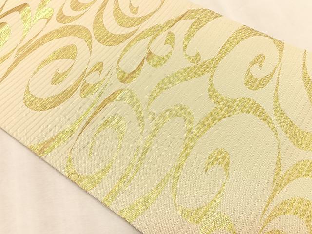 平和屋着物＊夏物　つけ帯　流水文　金糸　正絹　逸品　CABK1549fb
