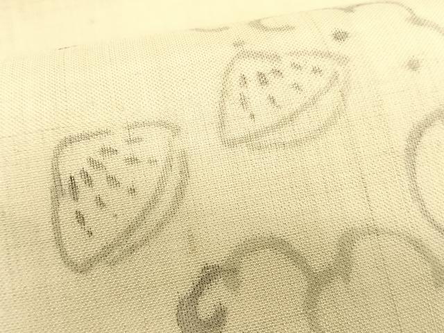 平和屋着物＊夏物　九寸名古屋帯　手描き　紬地　海老　蟹　正絹　逸品　CABK1551fb