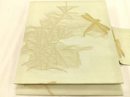 平和屋着物＊夏物　九寸名古屋帯　トンボ　金糸　正絹　逸品　CABK1552fb