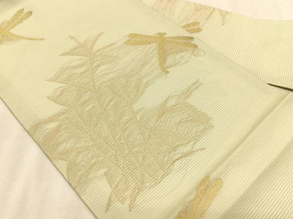 平和屋着物＊夏物　九寸名古屋帯　トンボ　金糸　正絹　逸品　CABK1552fb