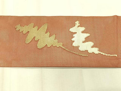 平和屋着物＊夏物　九寸名古屋帯　エンゼルフィッシュ　金糸　正絹　逸品　CABK1553fb