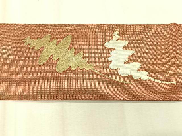 平和屋着物＊夏物　九寸名古屋帯　エンゼルフィッシュ　金糸　正絹　逸品　CABK1553fb