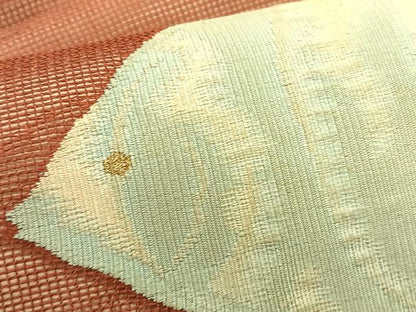 平和屋着物＊夏物　九寸名古屋帯　エンゼルフィッシュ　金糸　正絹　逸品　CABK1553fb
