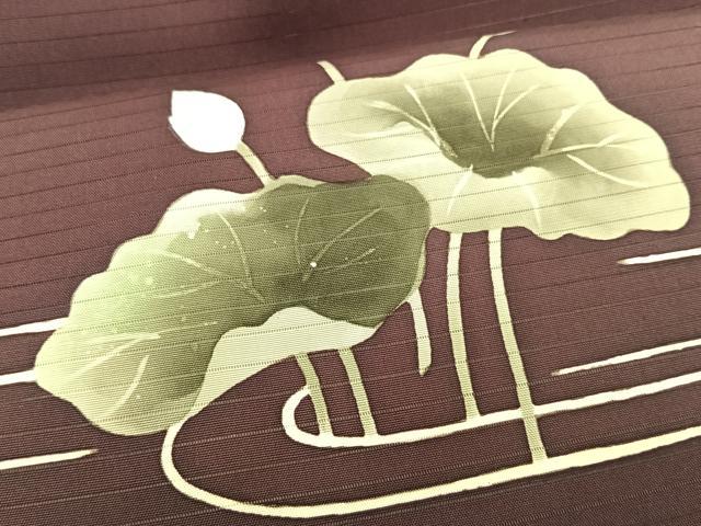 平和屋着物＊夏物　絽塩瀬　九寸名古屋帯　ろうけつ染め　蓮　正絹　逸品　CABK1558fb