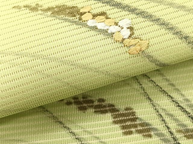 平和屋着物＊夏物　九寸名古屋帯　作家物　手描き　刺繍　稲穂　正絹　逸品　CABK1559fb