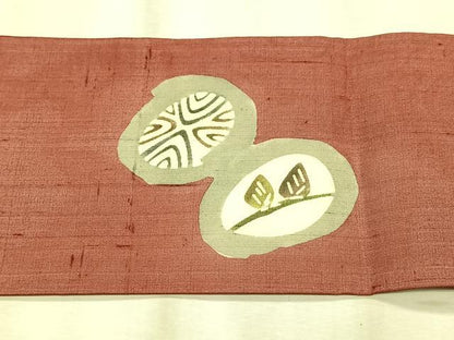 平和屋着物＊夏物　松煙染の第一人者　川島草苑　絹芭蕉　型絵染め　草花丸文　正絹　逸品　CABK1561fb