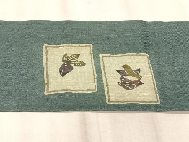平和屋着物＊夏物　絹芭蕉　九寸名古屋帯　型染　春夏秋冬　成り物　正絹　逸品　CABK1563fb