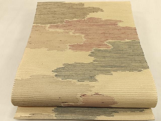 平和屋着物＊夏物　八寸名古屋帯　抽象文様　正絹　逸品　CABK1573fb